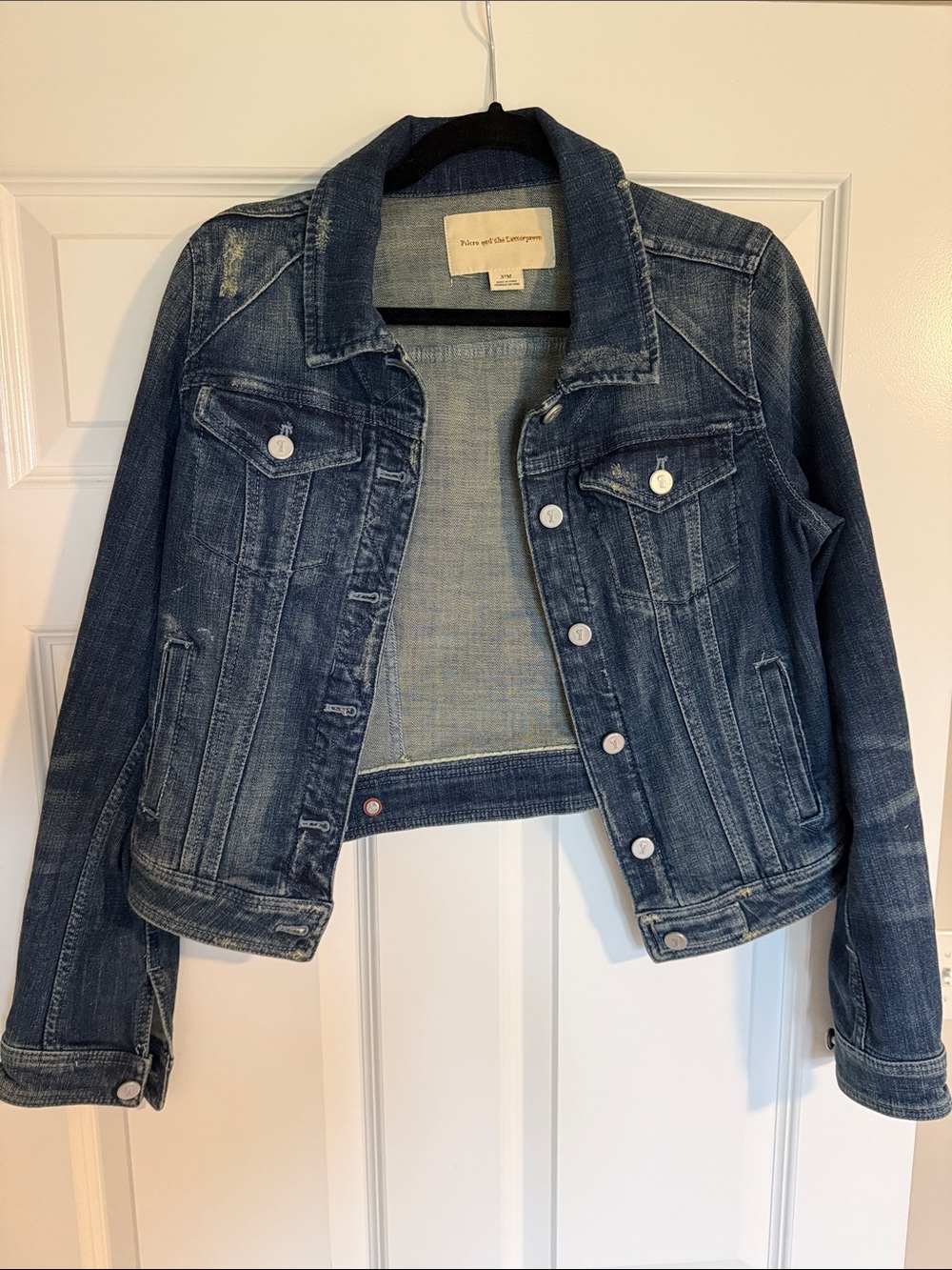 Anthropologie Pilcro Distressed Blue Denim Jacket